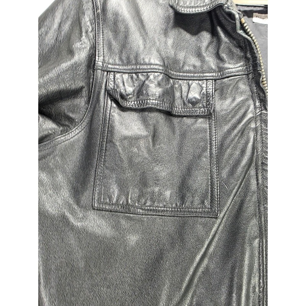 M Julian x Wilsons Leather Men Leather Trench Coat Black Vintage Y2K Gorpcore - Picture 2 of 16